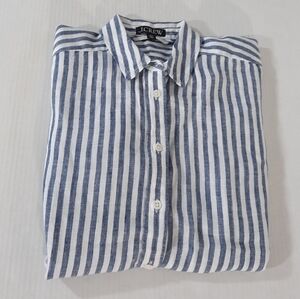 J Crew Capitaine Shirt in Striped Baird McNutt Irish Linen